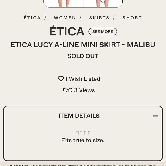 ETICA Lucy Striped Blue Denim Skirt Size 25 - Picture 6 of 12